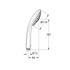 Ручной душ GROHE Euphoria 110 Champagne, 3 режима, хром (27222000)