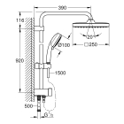 Душевая система GROHE Tempesta Cosmopolitan 250 CUBE с переключателем потоков, хром (26694000)