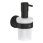 Дозатор жидкого мыла GROHE Essentials с держателем, матовый черный (1022572430)