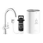 Комплект для кухни GROHE Red Duo с C-образным смесителем, бойлером M-Size и фильтром, хром (30083001)