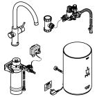 Комплект для кухни GROHE Red Duo с C-образным смесителем, бойлером M-Size и фильтром, хром (30083001)