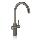 Комплект для кухни GROHE Red Duo II с бойлером M-size, смеситель с C-образным изливом, темный графит матовый (30083AL1)