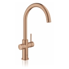 Комплект для кухни GROHE Red Duo II с бойлером M-size, смеситель с C-образным изливом, теплый закат матовый (30083DL1)
