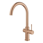 Комплект для кухни GROHE Red Duo II с бойлером M-size, смеситель с C-образным изливом, теплый закат матовый (30083DL1)