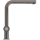 Смеситель для кухни GROHE Minta с вытяжным душем, L-образный излив, темный графит глянец (30274A00)