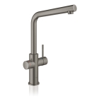 Комплект для кухни GROHE Red Duo II с бойлером M-size, смеситель с L-образным изливом, темный графит матовый (30327AL1)