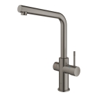 Комплект для кухни GROHE Red Duo II с бойлером M-size, смеситель с L-образным изливом, темный графит матовый (30327AL1)