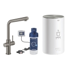 Комплект для кухни GROHE Red Duo II с бойлером M-size, смеситель с L-образным изливом, темный графит матовый (30327AL1)