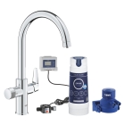 Смеситель для кухни GROHE Blue Pure BauCurve с функцией фильтрации, с фильтром в комплекте, хром (30581000)