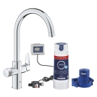 Смеситель для кухни GROHE Blue Pure BauCurve с функцией фильтрации, с фильтром UltraSafe в комплекте, хром (30582000)