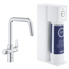 Смеситель для кухни GROHE Blue Pure Eurosmart с функцией фильтрации, с фильтром обратного осмоса в комплекте, хром (30586000)