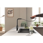 Смеситель для кухни GROHE Blue Pure Minta c вытяжным изливом, функцией фильтрации, без фильтра в комплекте, фантомный черный (30590KF0)
