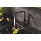 Смеситель для кухни GROHE Blue Pure Minta c вытяжным изливом, функцией фильтрации, без фильтра в комплекте, фантомный черный (30590KF0)