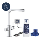 Смеситель для кухни GROHE Blue Pure Minta c вытяжным изливом, функцией фильтрации, с фильтром в комплекте, хром (30591000)