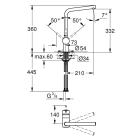 Смеситель для кухни GROHE Minta с поворотным L-изливом, темный графит матовый (31375AL0)