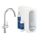 Смеситель для кухни GROHE Blue Home с системой фильтрации, охлаждения и газирования воды, хром (31455001)