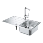 Мойка GROHE K500 45 -S 1.0 из нержавеющей стали, оборачиваемая, и смеситель для мойки GROHE Minta (31573SD1)