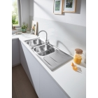 Мойка GROHE из нержавеющей стали с корзинчатым вентилем, оборачиваемая, 2 чаши, K400 80-S 116/50 2.0 (31587SD0)