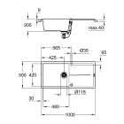 Мойка GROHE K400, 1000 x 500 мм, черный гранит (31641AP0)