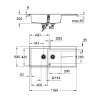 Мойка GROHE K400 с 1,5 чашей, черный гранит (31643AP0)