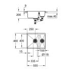 Мойка GROHE K500 с 1,5 чашей, 555 x 460 мм, серый гранит (31648AT0)