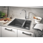 Мойка GROHE K500 с 1,5 чашей, 555 x 460 мм, серый гранит (31648AT0)