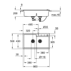 Мойка GROHE K500 с 2 чашами, 860 x 500 мм, серый гранит (31649AT0)