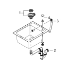 Мойка GROHE K700 с одной чашей, 400 x 500 мм, серый гранит (31650AT0)