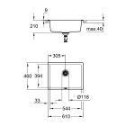 Мойка GROHE K700U с одной чашей, 610 x 460 мм, черный гранит (31655AP0)