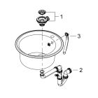 Мойка GROHE K200 с одной чашей, диаметр 510 мм, серый гранит (31656AT0)