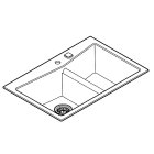 Мойка GROHE K700 с 2 чашами, 838 x 559 мм,черный гранит (31657AP0)