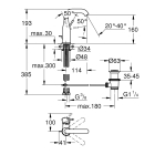 Смеситель для раковины GROHE Essence с донным клапаном, M-size, темный графит матовый (24173AL1)