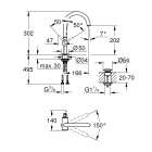 Смеситель для раковины GROHE Atrio, темный графит матовый (32042AL3)