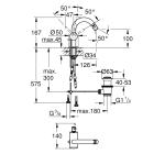 Смеситель для биде GROHE Atrio с донным клапаном, суперсталь (32108DC3)
