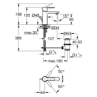 Смеситель для раковины GROHE Lineare с донным клапаном, суперсталь (32109DC1)