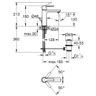 Смеситель для раковины GROHE Lineare с донным клапаном, суперсталь (32114DC1)