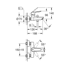 Смеситель для ванны GROHE Start внешнего монтажа, матовый черный (322782432)