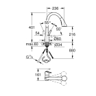 Смеситель для кухни GROHE Zedra с вытяжным душем 3jet, суперсталь (32294DC2)