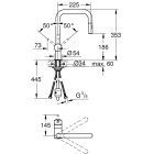 Смеситель для кухни GROHE Minta с вытяжным душем, U-образный излив, темный графит матовый (32322AL2)