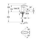 Смеситель для раковины GROHE Eurostyle, хром (32468001)