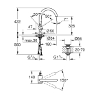 Смеситель для раковины GROHE Atrio, XL-Size, суперсталь (32647DC3)