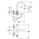 Смеситель для ванны GROHE Atrio внешнего монтажа, суперсталь (32652DC3)