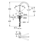 Смеситель для кухни GROHE Minta с поворотным C-изливом, суперсталь (32917DC0)