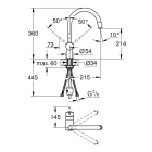 Смеситель для кухни GROHE Minta с вытяжным C-изливом, суперсталь (32918DC0)