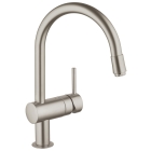 Смеситель для кухни GROHE Minta с вытяжным C-изливом, суперсталь (32918DC0)
