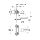 Смеситель для кухни GROHE Eurostyle Cosmopolitan настенный, хром (33982002)