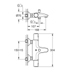 Термостат для ванны GROHE Precision Start внешнего монтажа, матовый черный (345982430)