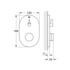 Внешняя часть смесителя для душа GROHE Eurosmart Cosmopolitan T автоматический, хром (36321000)