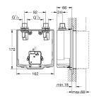Скрытый монтажный ящик GROHE Eurosmart Cosmopolitan E со смешиванием для комплекта верхней монтажной части, хром (36339001)