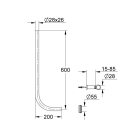 Сливная трубка для смывного устройства для унитаза GROHE, 600x200 мм, хром (37107000)
